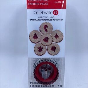 Celebrate it Manual Press Cookie Cutter Set SEALED NIB Christmas Spritz